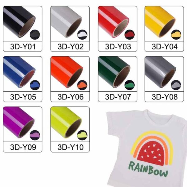 3D puff heat transfer vinyl (Puff Black) - Image 4